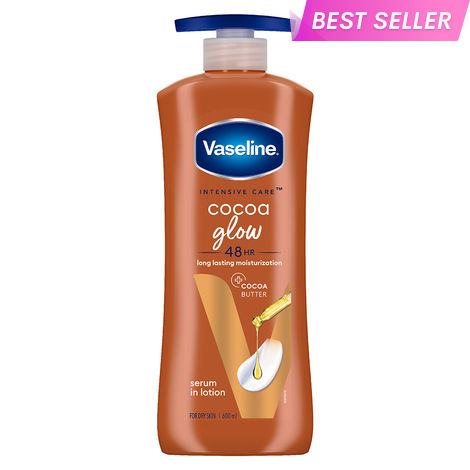 Buy Vaseline Cocoa Glow Serum In Lotion, 600 ml | 100% Pure Cocoa & Shea Butter for Glowing & Soft Skin-Purplle