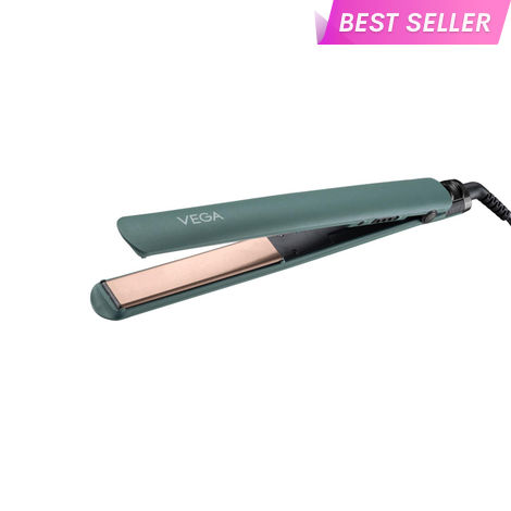 Buy Vega Salon Smooth Hair Straightener for Women with Ceramic Coated Plates, Quick Heatup & Travel Friendly, Travel Lock, Green (VHSH-42) 1 Pc-Purplle