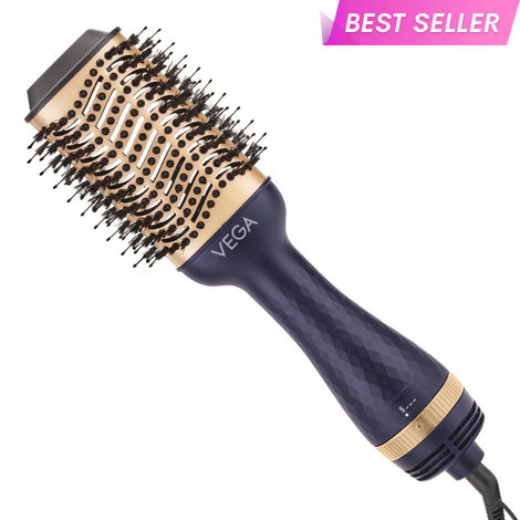 Buy VEGA Pro Volumizer Hair Blow Dryer Brush, 3 in 1 Hot Air Brush, 360° Airflow Vent, 3 Heat/2 Speed Settings For Hair Style, Ceramic Tourmaline Coating Brush Head, 1200 W (VHSD-02) 1 pc-Purplle