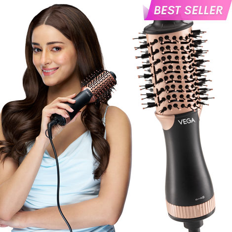 Buy VEGA Litstyle L3 Volumizer Hair Blow Dryer Brush With 3 Heat/2 Speed Settings, 360° Airflow Vent, 3 in 1 Compact Hot Air Brush For Women, Tourmaline Ceramic Coated Barrel, 500 Watts, (VHSD-03) 1 pc-Purplle