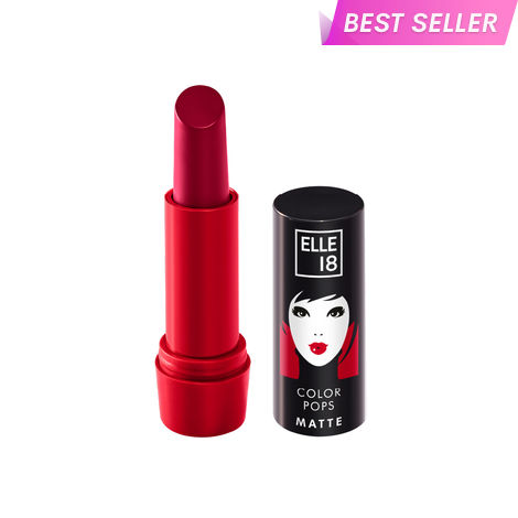Buy Elle 18 Color Pops Matte Lipstick, Code Red, Moisturising, Infused with Jojoba Oil | 4.3 gm-Purplle