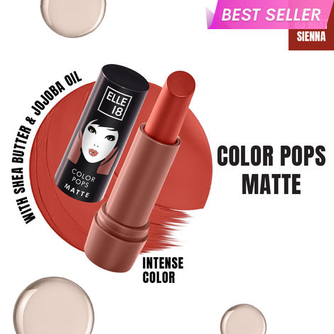 Buy Elle 18 Color Pops Matte Lipstick, Rust Sienna, Moisturising Matte | 4.3 gm-Purplle