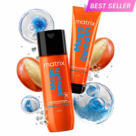 Buy MATRIX Mega Smooth Shampoo(200 ml) and Conditioner (100 ml) Combo with Shea Butter | Max Smoothness for 4 Days | Used by 1 Lakh Hairstylists* | For All Hair Types | Paraben Free-Purplle