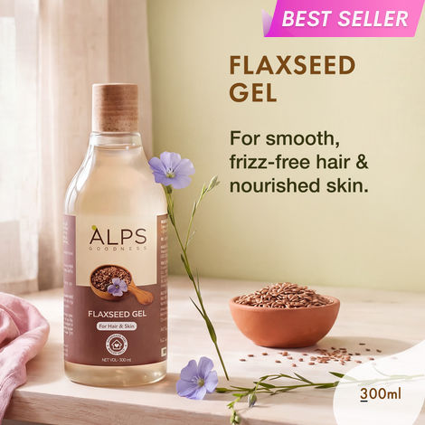 Buy Alps Goodness Flaxseed Gel (300 ml) | For Hair & Skin | Frizz-Control | Smoothening | Moisture Rich | Soft Long Hair-Purplle