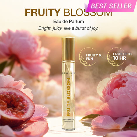 Buy Good Vibes Fruity Blossom Eau de Parfum – Passionfruit & Peony | Fruity Floral Perfume | Fresh, Playful & Uplifting Scent | Long-Lasting up to 10 Hours | Travel-Friendly Pocket Perfume for Women & Girls – 15 ml-Purplle