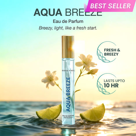 Buy Good Vibes Aqua Breeze Eau de Parfum – Lime & Sea Breeze Notes | Fresh Aquatic Perfume | Light, Clean & Breezy Scent | Long-Lasting up to 10 Hours | Everyday Refreshing Pocket Perfume for Men & Women – 15 ml-Purplle