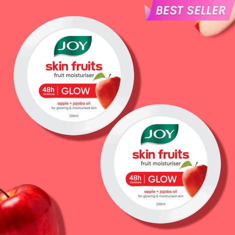 Buy Joy Skin Fruits Moisturizing Skin Cream With Apple, Jojoba & Almond Oil (200 ml x 2) | Quick Absorbing & Non Sticky Moisturizer for Face, Hands & Body | For Healthy, Soft & Glowing Skin Pack of 2-Purplle