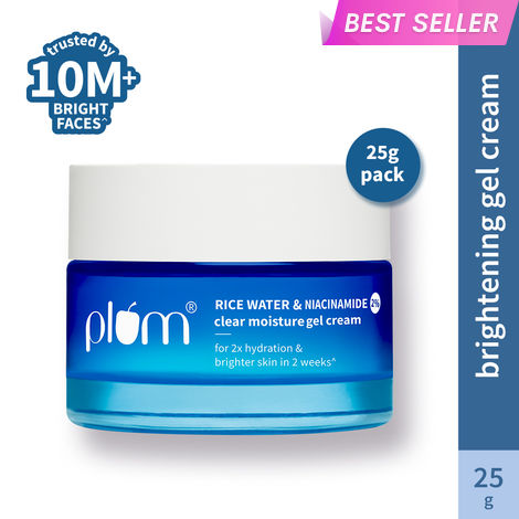 Buy Plum 2% Niacinamide & Rice Water Superlight Gel Cream Moisturizer for Face | Oil-Free Hydration | Brightens, Fades Blemishes | Dermat-Tested | All Skin Types | Women & Men | 100% Vegan | 25 gm-Purplle