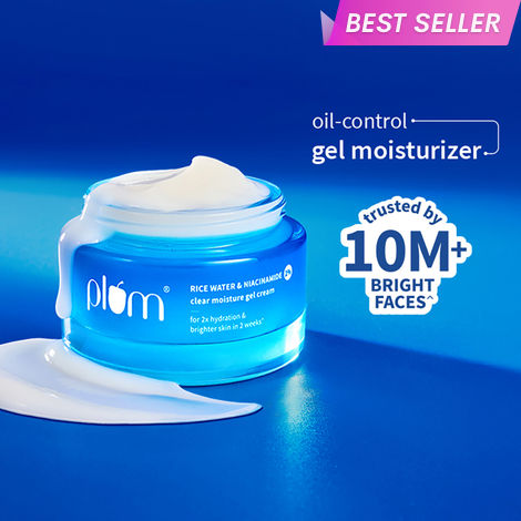 Buy Plum 2% Niacinamide & Rice Water Superlight Gel Cream Moisturizer for Face | Oil-Free Hydration | Brightens, Fades Blemishes | Dermat-Tested | All Skin Types | Women & Men | 100% Vegan | 25 gm-Purplle