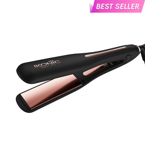 Buy IKONIC PROFESSIONAL Gleam Pro Hair Straightener, Black| Super Slim 1.5 Inch Plates| Ergonomically Slim| Digital Temperature Control| Automated Shut Off Safety | Advanced Rose Gold Titanium Surface| Quick Heat 1 pc-Purplle