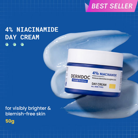 Buy DERMDOC 4% Niacinamide Day Cream (50 gm) | Light Gel Moisturizer | Ultra LightweightA&nbsp;Gel-Based Texture | Oily Skin Friendly | Glow Boosting & Skin Brightening | Face Cream-Purplle