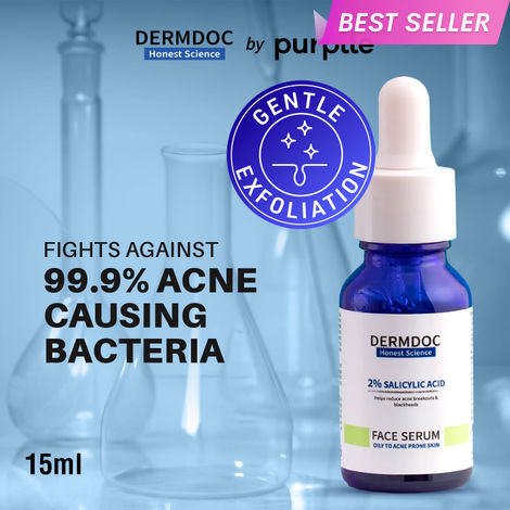 Buy DERMDOC 2% Salicylic Acid Face Serum (15 ml) | For Blackheads & Whiteheads | Targets Active Acne | Calms Irritation & Unclogs Pores-Purplle
