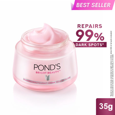 Buy Pond's Bright Beauty Light Cream with UV Filter, Niasorcinol, Fades Dark Spots, Brightens Skin, 35 gm-Purplle