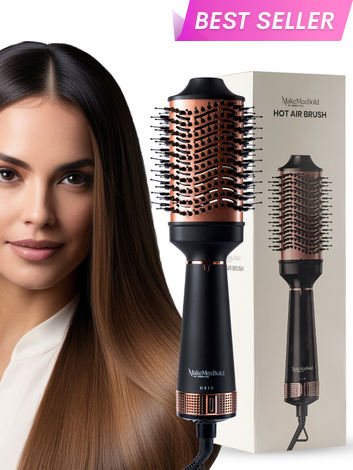 Buy MakeMeeBold by Urban Yog Hot Air Brush|2-in-1 Hair Dryer & Straightener with 3 Temp & 2 Speed Settings, 360° Airflow Vents, PTC Fast Heating, Ceramic Plates, Auto Shut-Off,Tangle-Free Bristles,1200 Watt, 1 Pc-Purplle