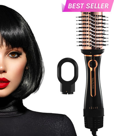 Buy MakeMeeBold by Urban Yog 3-in-1 Hot Air Brush| 1.5-inch Barrel | Hair Dryer Hair Straightener Volumizer Blow Dryer Styling Tool,1200 Watt, Multicolour, 1 Pc-Purplle