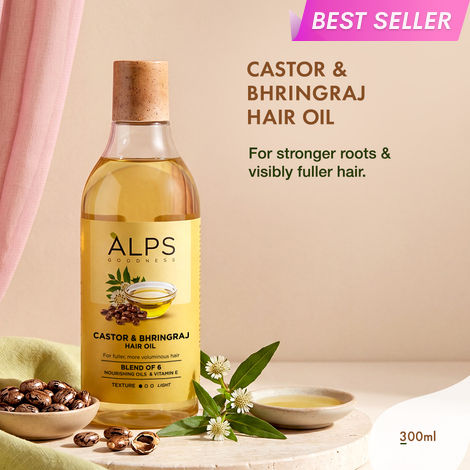 Buy Alps Goodness Castor & Bhringraj Hair Oil | Hair Fall Control | Hair Growth | 300 ml-Purplle