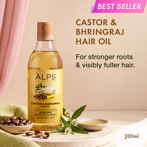 Buy Alps Goodness Castor & Bhringraj Hair Oil | Hair Fall Control | Hair Growth | 300 ml-Purplle