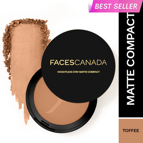 Buy FACES CANADA Weightless Stay Matte Finish Compact Powder - Toffee 05, 9 gm | SPF 20 | Non Oily Matte Look | Evens Out Complexion | Prevents Acne | Blends Effortlessly | Pressed Powder For All Skin Types-Purplle