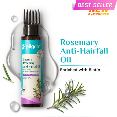Buy Pilgrim Rosemary & Biotin Hair Growth Oil to Control Hair Fall, 100 ml, Strengthens Hair roots, Improves Hair Growth & Thickness, For Men & Women-Purplle