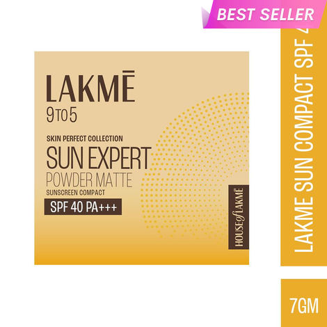 Buy Lakme 9to5 Sun Expert Powder Matte Sunscreen Compact SPF40, 7 gm-Purplle