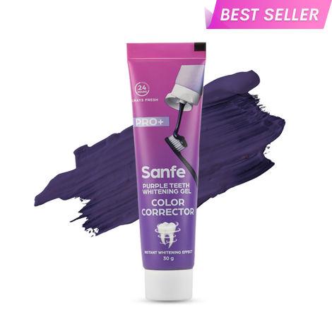 Buy Sanfe Purple Teeth Whitening Gel | Instant Stain Removal & Brightening | Neutralizes Yellow Tones | Safe on Enamel | Gentle Daily Formula | Easy-to-Use | Confident White Smile, 30 gm-Purplle