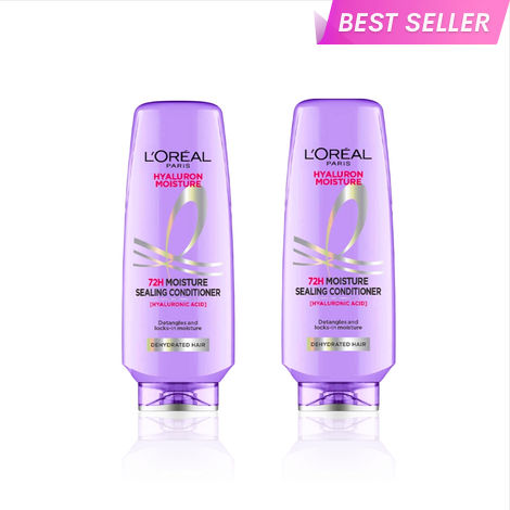Buy L'Oreal Paris Hyaluron Moisture 72HR Moisture Sealing Conditioner powered by Hyaluronic Acid for Frizz-free Hydrated and Bouncy Hair Full of Life | 175 ml (Pack of 2)-Purplle