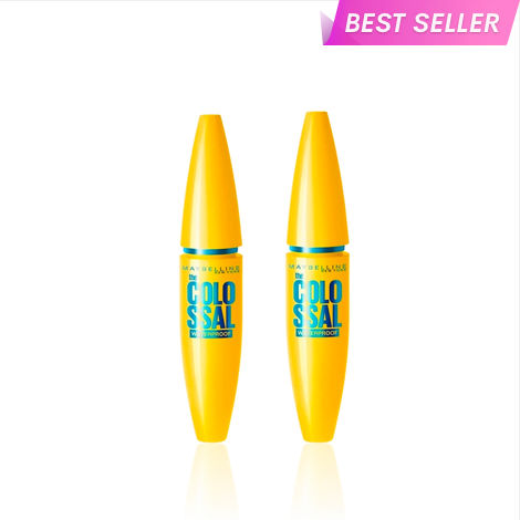 Buy Maybelline New York The ColossalA 2x Volume Waterproof MascaraA (Pack of 2) - Black (10 ml)-Purplle