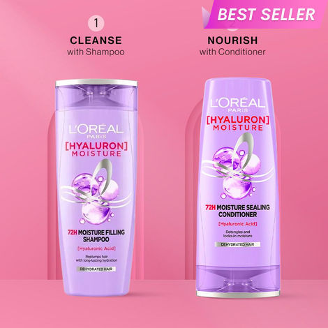 Buy L'Oreal Paris Hyaluron Moisture Hair Care Duo 1 (Hyaluron Moisture 72H Moisture Shampoo (200 ml) Hyaluron Moisture 72H Moisture Conditioner (175 ml) - Combo of 2-Purplle