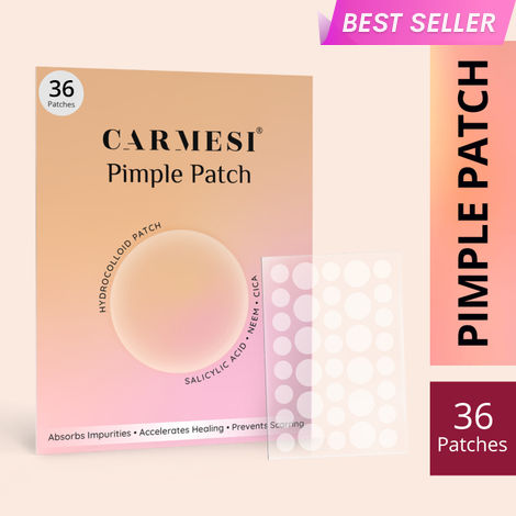 Buy Carmesi Pimple Patch For Face | 36 Hydrocolloid Pimple Patches | 2% w/w Salicylic Acid, Neem, Cica | Helps Reduce Pimples, Redness & Irritation | Absorbs Excess Oil | Safe for All Skin Type 1 pc-Purplle