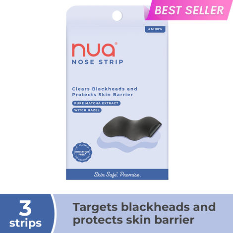 Buy Nua Nose Strip | Removes Blakcheads & Whiteheads | Absorbs Excess oil & Sebum | Pure Matcha and Witch Hazel | 100% Natural Extracts | Works within 10 minutes | Protects Skin Barrier | Safe on Skin, 6 Strips-Purplle