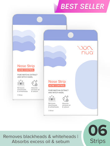 Buy Nua Nose Strip | Removes Blakcheads & Whiteheads | Absorbs Excess oil & Sebum | Pure Matcha and Witch Hazel | 100% Natural Extracts | Works within 10 minutes | Protects Skin Barrier | Safe on Skin, 6 Strips-Purplle