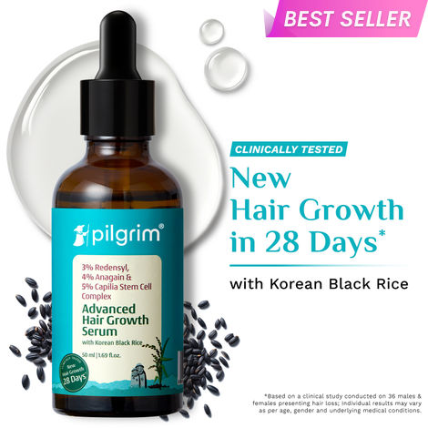 Buy Pilgrim Redensyl + Anagain Advanced Hair Growth Serum with Green Tea |All Hair Types | For Women & Men | Discover Thick and Dense Hair | Vegan (50 ml)-Purplle