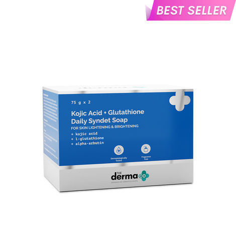 Buy The Derma Co Kojic Acid + Glutathione Daily Syndet Soap with L-Glutathione & Alpha Arbutin | Reduces Dark Spots, Pigmentation & Blemishes | Brightens Skin | For Men & Women | 75 gm x 2-Purplle