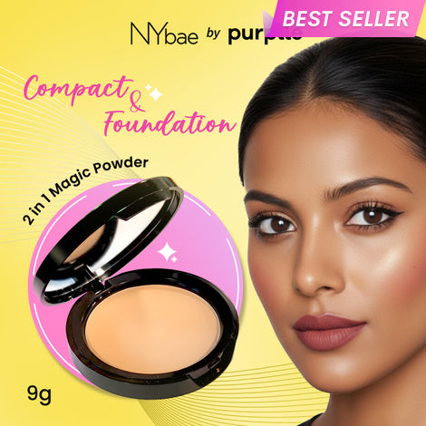 Buy NY Bae 2 in 1 Compact + Foundation Magic Powder – Lightweight & Blendable | Matte Finish | Wet & Dry Compact Use | Long-Lasting Oil Control & Coverage | Travel-Friendly Compact | Perfect for Daily Wear, Office & Party Looks | All Skin Types – 9 gm-Purplle