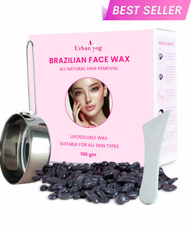 Buy UrbanYog Brazilian Beans Wax, Face Wax/Katori Wax for Women (100 gm) | Indiaa€™s 1st Liposoluble Stripless Wax | Pan with Handle & Spatula | Natural Ingredients | For Upper Lips, Chin, Cheeks & Hairline-Purplle