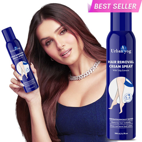 Buy Urban Yog Hair Removal Cream Spray for Women | Painless Body Hair Removal Spray for legs, hands, underarm & back (200 ml, Tulip (Blue))-Purplle