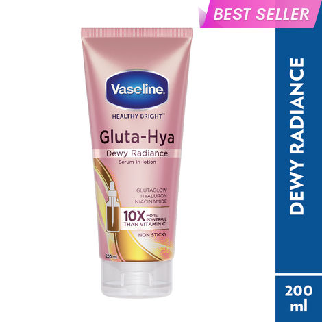 Buy Vaseline Gluta-Hya Dewy Radiance Lotion for Face & Body | Gives Brighter Skin | Glutathione & Niacinamide Infused Moisturizer, 200 ml-Purplle