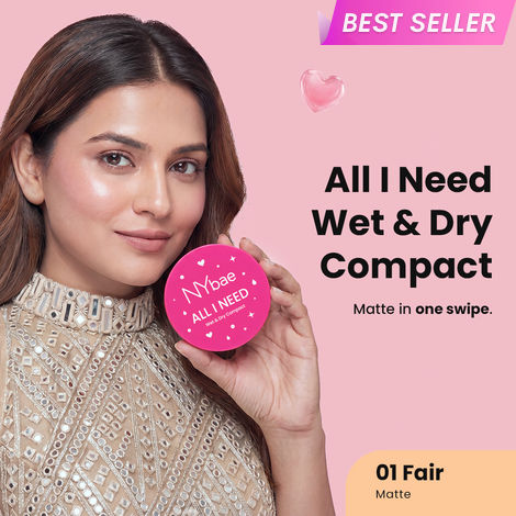 Buy Nybae All I Need Wet & Dry Compact Powder- Fair 01 |Lightweight & Blendable | Matte Finish | Wet & Dry Compact Use | Long-Lasting Oil Control & Coverage&nbsp;|&nbsp;Perfect for Daily Wear |&nbsp; 9 gm-Purplle
