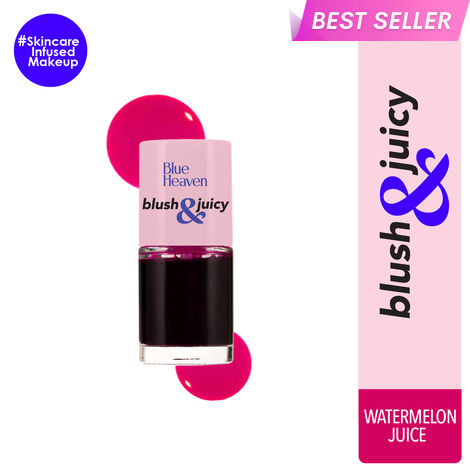 Buy Blue Heaven Blush & Juicy Lip & Cheek Tint Infused with Pomegranate & Strawberry Extract | Multipurpose 3 in 1 Lip Tint | Long Lasting, Water Proof & Hydrating Liquid Blush | Watermelon Juice, 9 ml-Purplle
