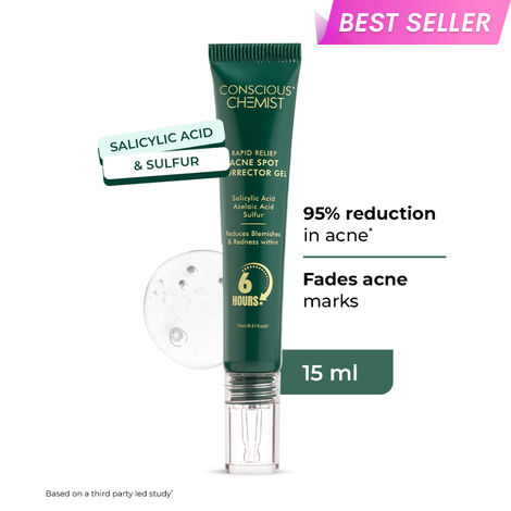 Buy Conscious Chemist Rapid Relief Acne Spot Corrector Gel | 15 gm | Triple-Action Treatment with 2% Salicylic Acid & Azelaic Acid | Clears Pimples, Reduces Redness & Fades Dark Spots | For Men & Women-Purplle