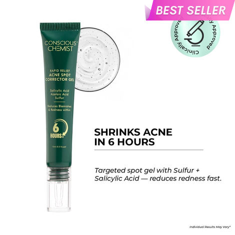 Buy Conscious Chemist Rapid Relief Acne Spot Corrector Gel | 15 gm | Triple-Action Treatment with 2% Salicylic Acid & Azelaic Acid | Clears Pimples, Reduces Redness & Fades Dark Spots | For Men & Women-Purplle