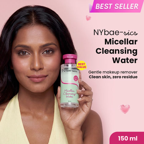 Buy NY Bae-sics Micellar Cleansing Water | With Hyaluronic Acid + Aloe Vera | One-Step Makeup Remover | Cleanses Makeup, Oil & Impurities | Non-Sticky & No Rinse| For All Skin Types | 150 ml-Purplle