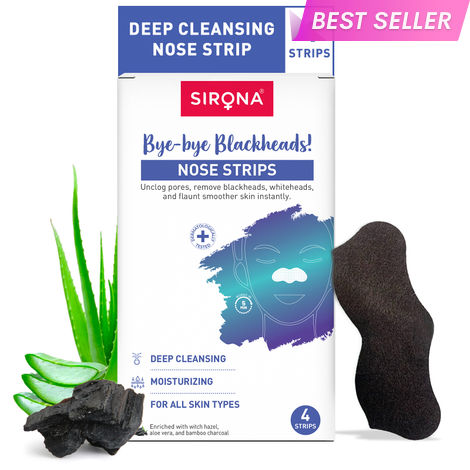Buy Sirona&nbsp;Bamboo&nbsp;Charcoal Nose Strips for Women | Removes Blackheads and Whiteheads |&nbsp;4 Strips-Purplle