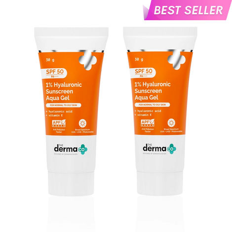 Buy The Derma Co. 1% Hyaluronic Sunscreen Aqua Gel with SPF 50 & PA++++ - 30 gm (Pack of 2)-Purplle