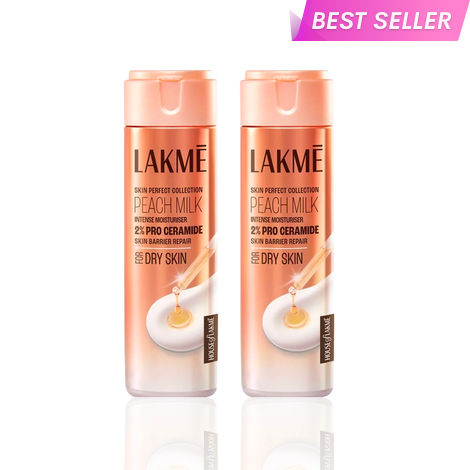 Buy Lakme Peach Milk Intense Moisturiser with 2% Pro Ceramide |120 ml - Pack of 2-Purplle