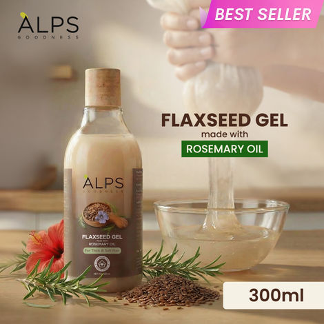 Buy Alps Goodness&nbsp;Flaxseed Gel with Rosemary Oil 300 ml | Hair Mask for Hair growth & Frizz| Face Gel | Curly Hair Gel-Purplle
