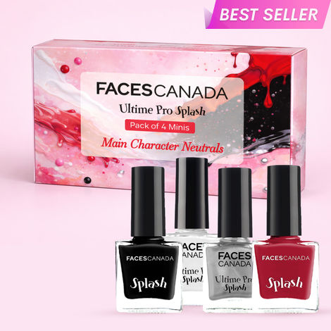 Buy FACES CANADA Ultime Pro Splash Nail Enamel Pack of 4 Minis - Main Character Neutrals | Long-Lasting | Chip-Resistant Wear | Quick-Dry Formula | Smooth & Glossy Finish-Purplle