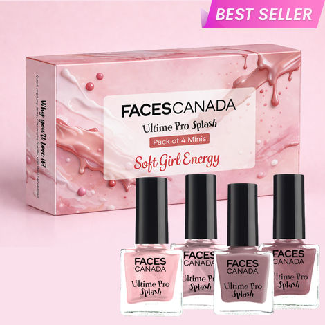 Buy FACES CANADA Ultime Pro Splash Nail Enamel Pack of 4 Minis - Soft Girl Energy | Long-Lasting | Chip-Resistant Wear | Quick-Dry Formula | Smooth & Glossy Finish-Purplle
