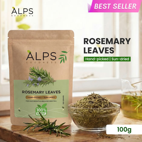 Buy Alps Goodness Rosemary Leaves 100 gm | Made with Premium Sun Dried Rosemary Leaves | Organic Rosemary Leaf| 100% Natural | Boosts Hair Growth & Reduces Hair Fall | No Chemicals, No Preservatives | Hair Mask-Purplle