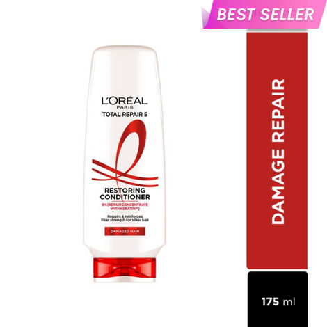 Buy L'Oreal Paris Total Repair 5 Conditioner For Damaged and Weak Hair Powered by Keratin XS Technology, 175 ml-Purplle